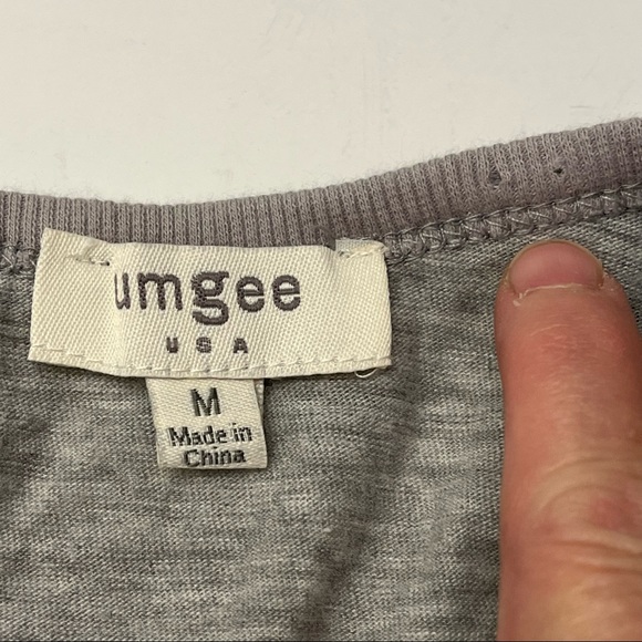 Umgee Womens Gray Long Sleeve Ruffle Slub Cotton Blend Tunic Short Dress Size M - Picture 4 of 12